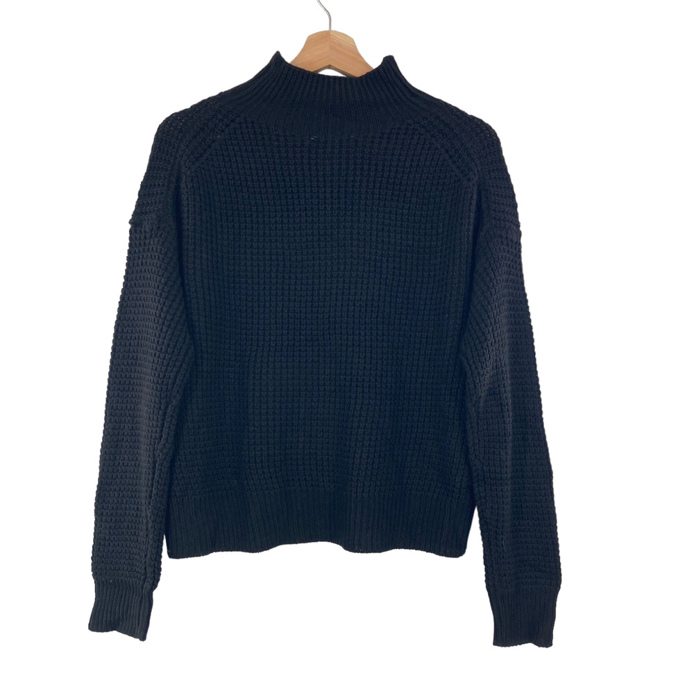 RDI Nordstrom Pullover Sweater Mock Neck Thick Knit in Black